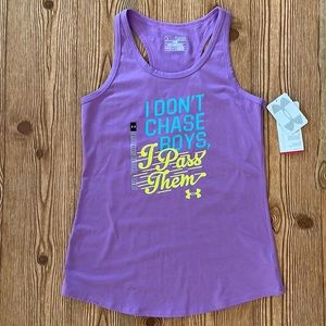 Girls Purple Under Armour Athletic Tank Top YXL NWT